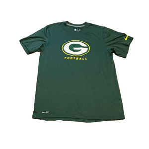 Nike Green Bay Packers Dri Fit Graphic T Shirt NFL Football Logo SIZE M